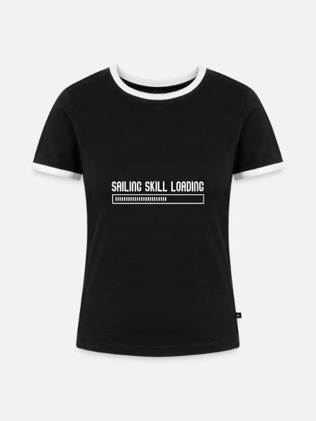Sailing Skill Loading - Frauen Kontrast-T-Shirt - Schwarz/Weiß