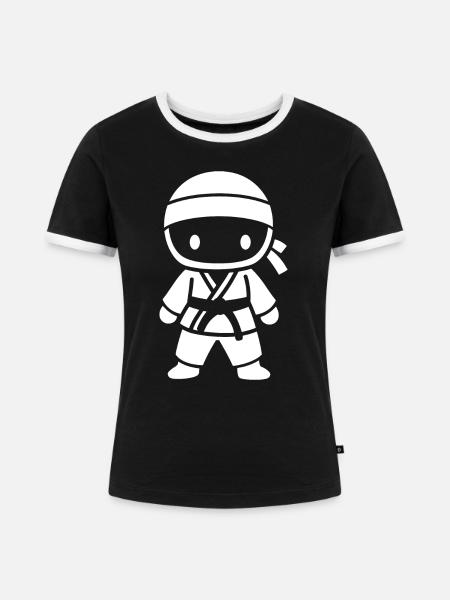 Taekwondo - Frauen Kontrast-T-Shirt - Schwarz/Weiß
