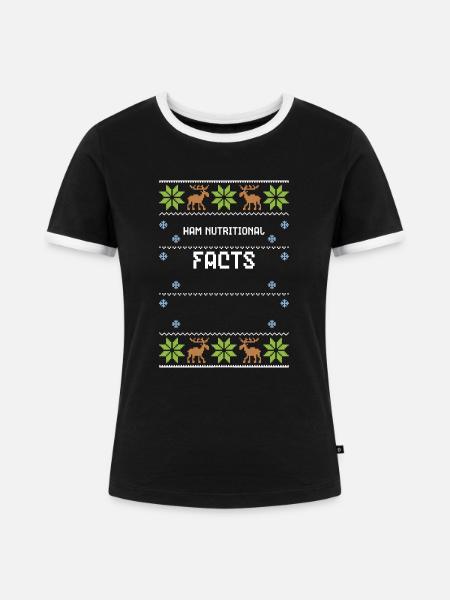 Ham Nutritional Facts - Frauen Kontrast-T-Shirt - Schwarz/Weiß
