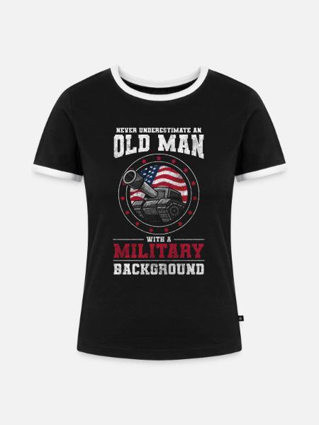Leopard Kampf Waffen Bundeswehr - Frauen Kontrast-T-Shirt - Schwarz/Weiß