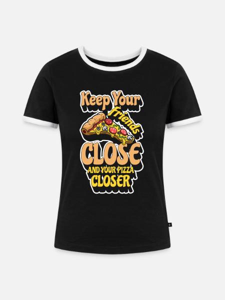 Pizza Soulfood Pizzabäcker Hunger - Frauen Kontrast-T-Shirt - Schwarz/Weiß