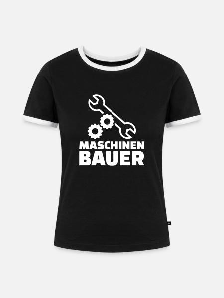 Maschinenbauer - Frauen Kontrast-T-Shirt - Schwarz/Weiß