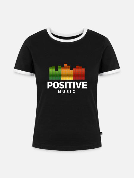 Reggae Musik - Frauen Kontrast-T-Shirt - Schwarz/Weiß