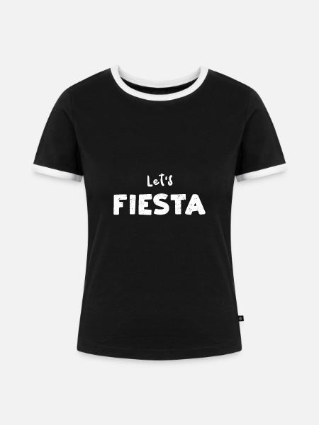 Let's Fiesta - Cinco De Mayo - Frauen Kontrast-T-Shirt - Schwarz/Weiß