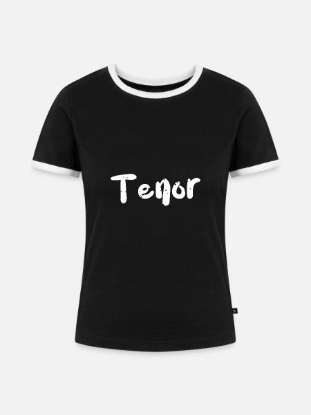Tenor - Music - Frauen Kontrast-T-Shirt - Schwarz/Weiß