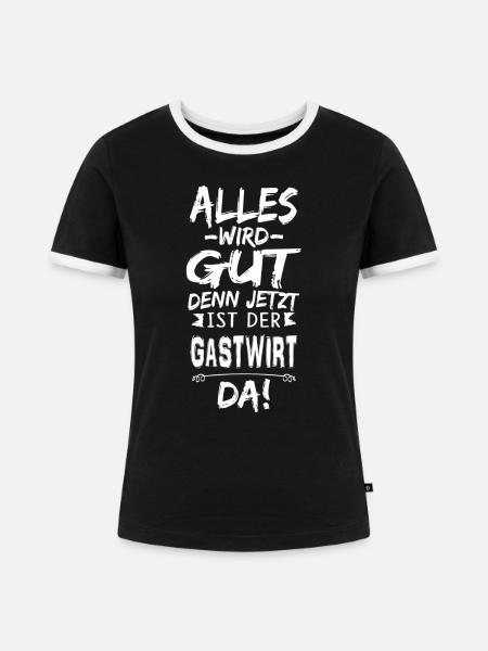 GASTWIRT - Frauen Kontrast-T-Shirt - Schwarz/Weiß