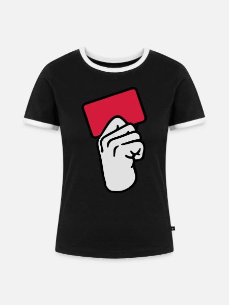 Rote Karte - Frauen Kontrast-T-Shirt - Schwarz/Weiß