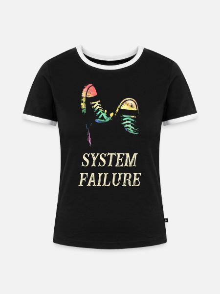 System failure - Frauen Kontrast-T-Shirt - Schwarz/Weiß