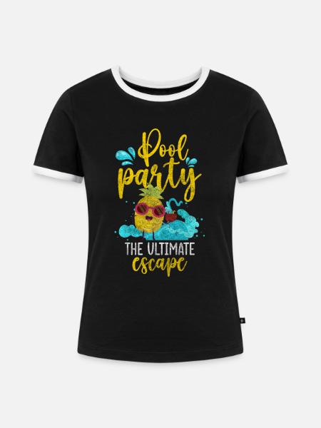 Pool Tauchen Erholung Wasser - Frauen Kontrast-T-Shirt - Schwarz/Weiß