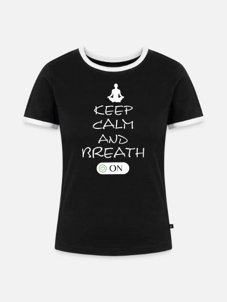 Yoga Namaste Chakra - Frauen Kontrast-T-Shirt - Schwarz/Weiß