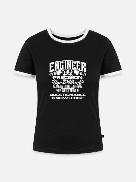 Engineer - Frauen Kontrast-T-Shirt - Schwarz/Weiß
