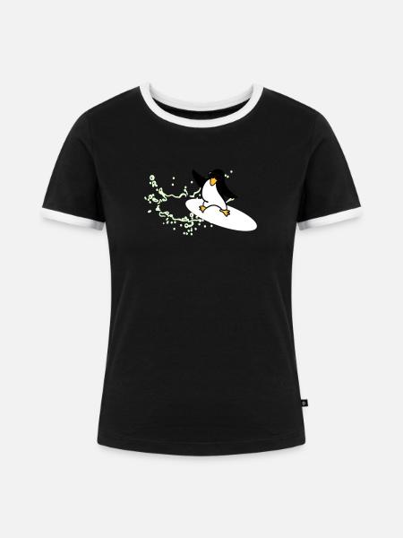 Wasserspritzer - Frauen Kontrast-T-Shirt - Schwarz/Weiß