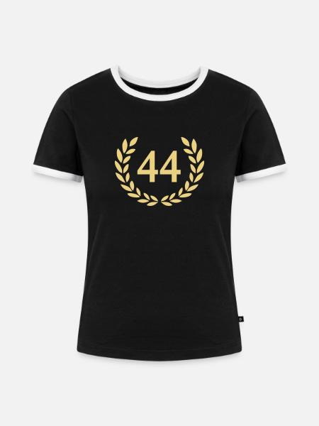 44 - Frauen Kontrast-T-Shirt - Schwarz/Weiß