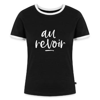 Au revoir Abschiedsgeschenk Freundin - Frauen Kontrast-T-Shirt - Schwarz/Weiß - Vorne - Selfina (174cm)