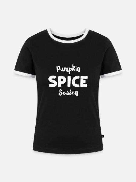 Pumpkin Spice Season - Pumpkin - Frauen Kontrast-T-Shirt - Schwarz/Weiß