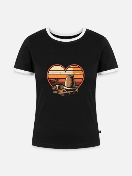 Töpfer Töpfern - Frauen Kontrast-T-Shirt - Schwarz/Weiß