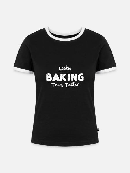 Cookie Baking Team Tester - Baking - Frauen Kontrast-T-Shirt - Schwarz/Weiß