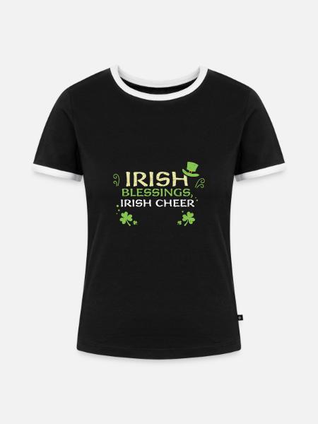 Irish blessings, Irish cheer - Frauen Kontrast-T-Shirt - Schwarz/Weiß