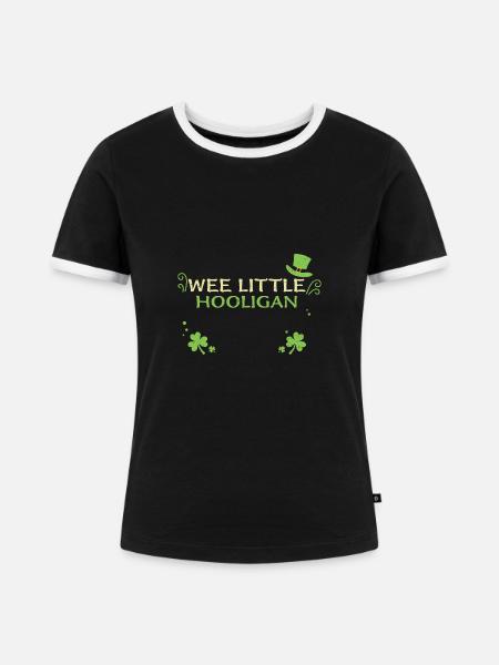 Wee Little Hooligan - Frauen Kontrast-T-Shirt - Schwarz/Weiß
