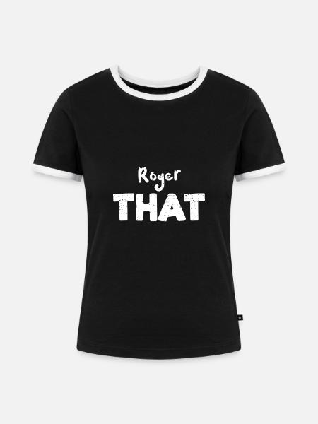 Roger That - Tennis - Frauen Kontrast-T-Shirt - Schwarz/Weiß