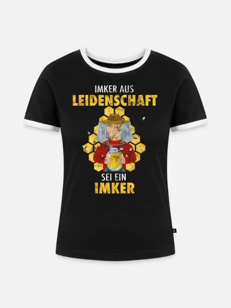 Imker - Frauen Kontrast-T-Shirt - Schwarz/Weiß