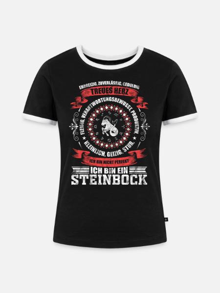 Sternzeichen Steinbock Horoskop - Frauen Kontrast-T-Shirt - Schwarz/Weiß
