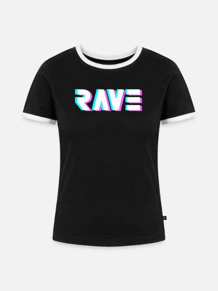 Techno Rave Raver Geschenkidee - Frauen Kontrast-T-Shirt - Schwarz/Weiß