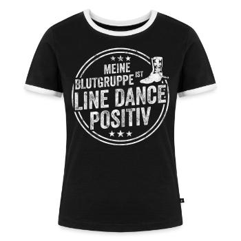 Linedance - Frauen Kontrast-T-Shirt - Schwarz/Weiß - Vorne - Selfina (174cm)