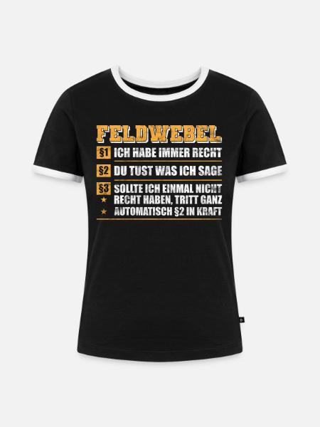 Feldwebel Gesetz - Frauen Kontrast-T-Shirt - Schwarz/Weiß