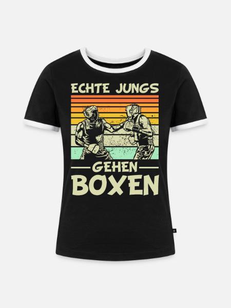 Boxen Boxen Boxen - Frauen Kontrast-T-Shirt - Schwarz/Weiß