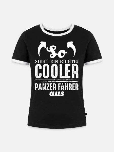 Panzerfahrer Armee Militär Geschenk - Frauen Kontrast-T-Shirt - Schwarz/Weiß
