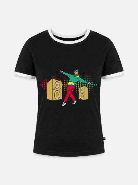 Breakdance Breakdancer - Frauen Kontrast-T-Shirt - Schwarz/Weiß