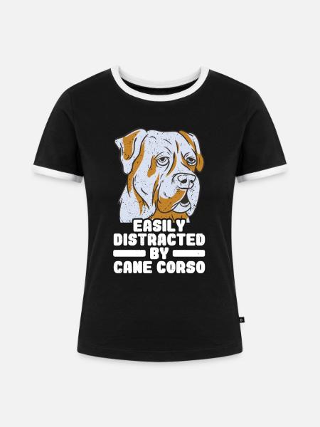 Cane Corso - Frauen Kontrast-T-Shirt - Schwarz/Weiß