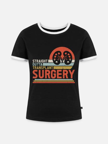 Nierenspender - Frauen Kontrast-T-Shirt - Schwarz/Weiß