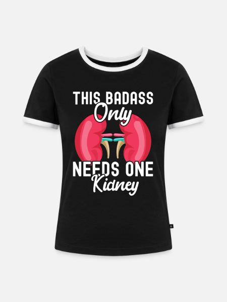 Nierenspender - Frauen Kontrast-T-Shirt - Schwarz/Weiß