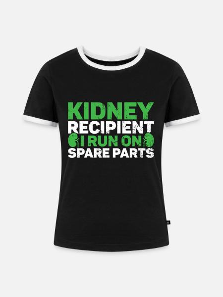 Nierenspender - Frauen Kontrast-T-Shirt - Schwarz/Weiß