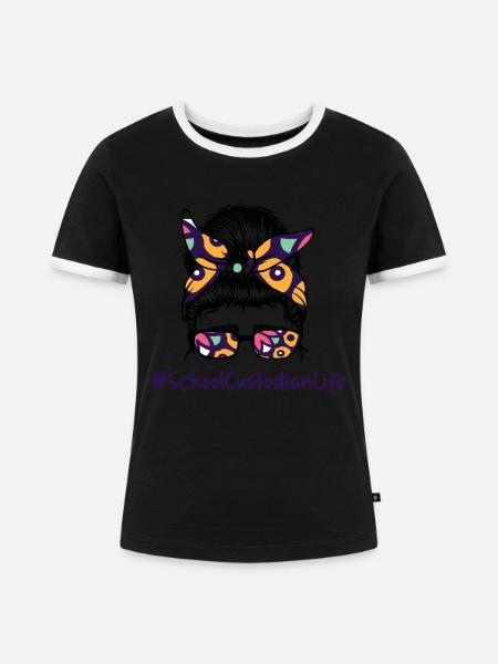 Schulbeamte - Frauen Kontrast-T-Shirt - Schwarz/Weiß