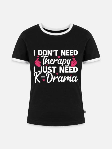 K-Drama - Frauen Kontrast-T-Shirt - Schwarz/Weiß