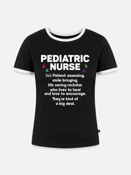 Kinderkrankenschwester - Frauen Kontrast-T-Shirt - Schwarz/Weiß