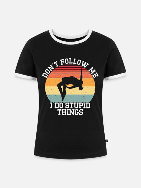 Parkour - Frauen Kontrast-T-Shirt - Schwarz/Weiß