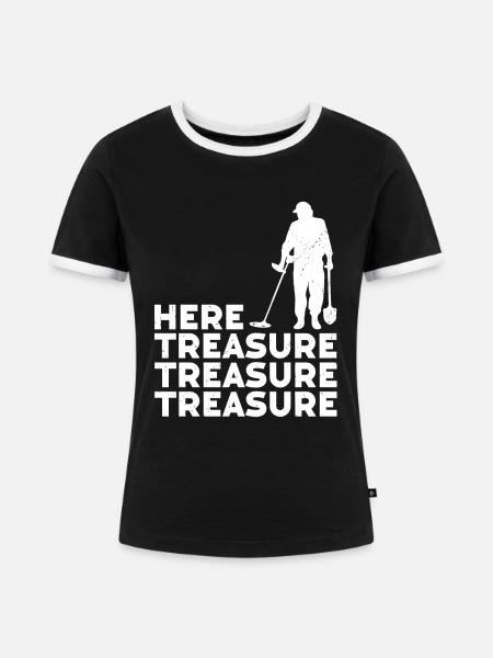 Metalldetektor - Frauen Kontrast-T-Shirt - Schwarz/Weiß