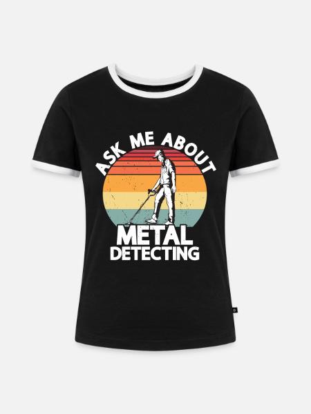Metalldetektor - Frauen Kontrast-T-Shirt - Schwarz/Weiß