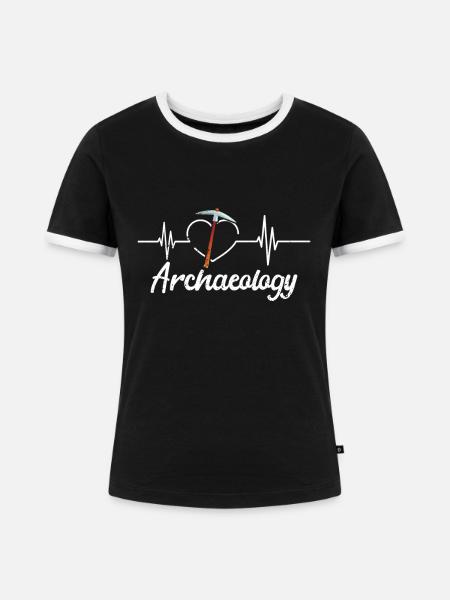Archäologie - Frauen Kontrast-T-Shirt - Schwarz/Weiß
