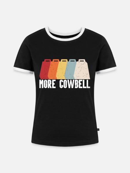Kuhglocke - Frauen Kontrast-T-Shirt - Schwarz/Weiß