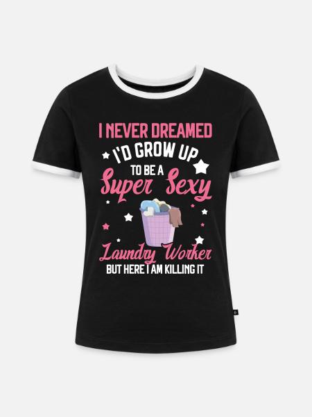 Wascharbeiter - Frauen Kontrast-T-Shirt - Schwarz/Weiß