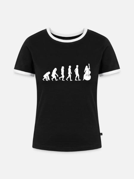 Cello -Musikinstrument - Frauen Kontrast-T-Shirt - Schwarz/Weiß