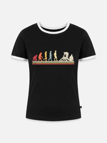 Dachdecker -Dachhäuser Reparaturen - Frauen Kontrast-T-Shirt - Schwarz/Weiß