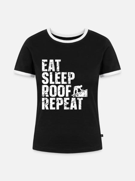Dachdecker -Dachhäuser Reparaturen - Frauen Kontrast-T-Shirt - Schwarz/Weiß