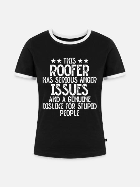 Dachdecker -Dachhäuser Reparaturen - Frauen Kontrast-T-Shirt - Schwarz/Weiß