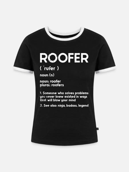 Dachdecker -Dachhäuser Reparaturen - Frauen Kontrast-T-Shirt - Schwarz/Weiß